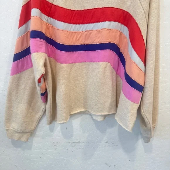 Marine Layer Summit Crewneck Sweatshirt Womens XL Colorful Striped Retro - Picture 4 of 10